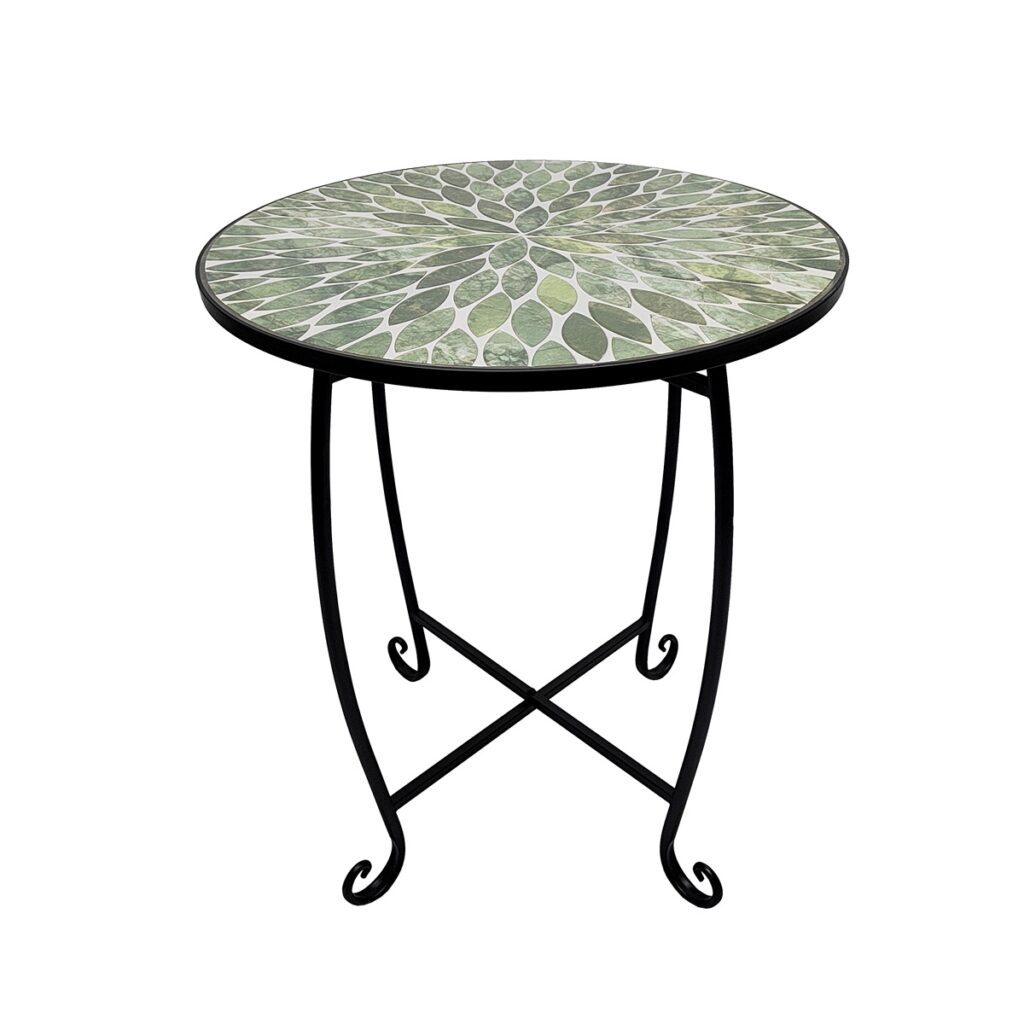 Mosaic Leaf Design Metal Garden Bistro Set 5029936998040 2